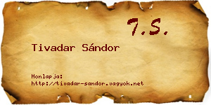 Tivadar Sándor névjegykártya