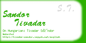 sandor tivadar business card